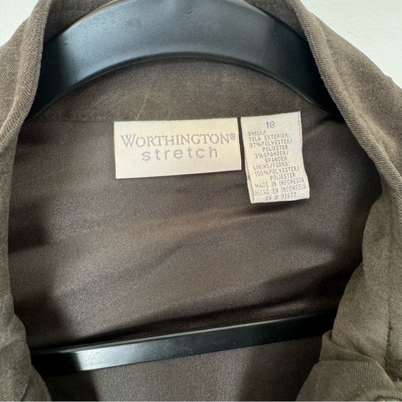 NWT Worthington Stretch Suede Olive Zip Vest Plus Size - Picture 9 of 9